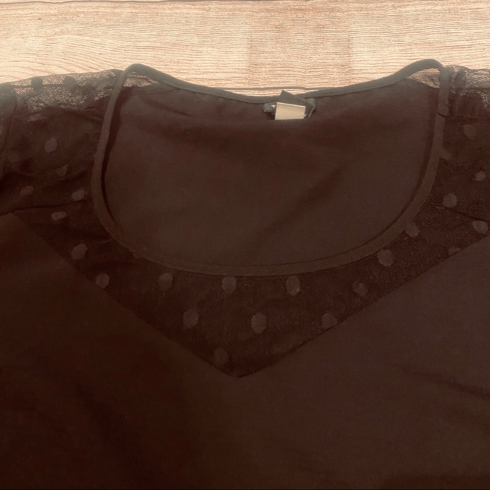 Torrid Crepe Mesh Dot Flutter Sleeve Top - image 5